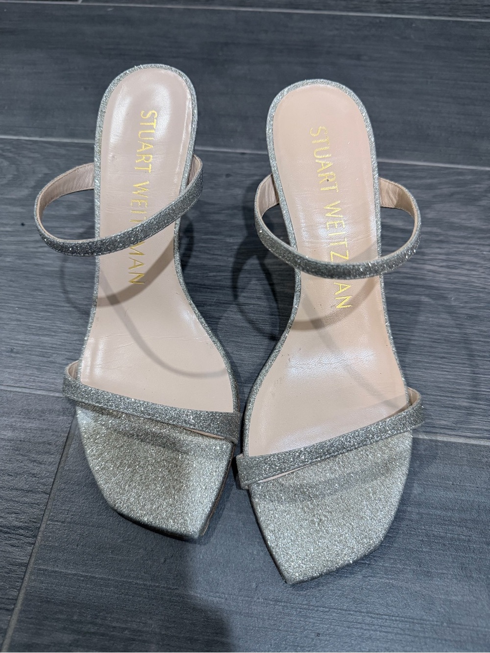 Stuart Weitzman Glitter Slides